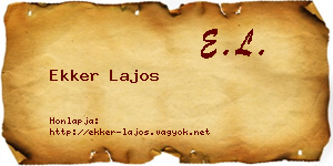 Ekker Lajos névjegykártya
